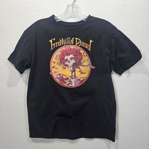 Grateful Dead Kids Bertha Skull and Roses Graphic T-Shirt Black Large 10/12